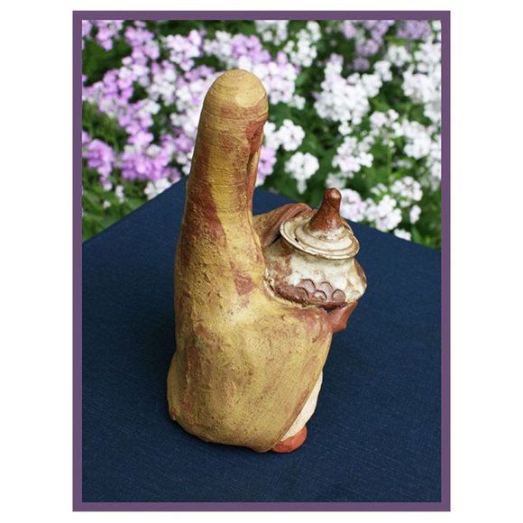 vintage David Kalderon clay statue woman holding pot - Israel - Picture 3 of 6